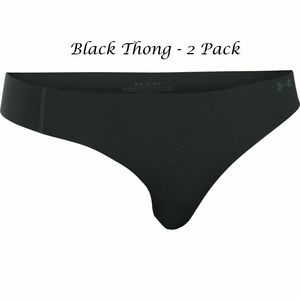 2 pk Under Armour Athletic Black Thong Underwear